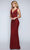 Nina Canacci - 2229 Sleeveless V Neckline Allover Lace Sheath Dress Evening Dresses 0 / Burgundy