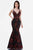 Nina Canacci - 2240 V-Neck Embroidered Long Dress Evening Dresses 0 / Burgundy