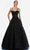 Nina Canacci - 2245 Floral Embroidered Long Ballgown Prom Dresses 0 / Black