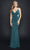 Nina Canacci - 2314 Appliqued Cutout Sheath Gown Special Occasion Dress 0 / Green