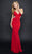 Nina Canacci - 2314 Appliqued Cutout Sheath Gown Special Occasion Dress 0 / Red