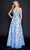 Nina Canacci 3227 - Embroidered A-line Evening Dress Special Occasion Dress 4 / Ivory/Blue