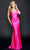Nina Canacci - 6567 Lace Up Back Sheath Gown Special Occasion Dress 4 / Hot Pink