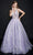 Nina Canacci - 8202 Sheer Glitter A-Line Gown Special Occasion Dress 0 / Lilac/Silver