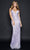 Nina Canacci - 8203 Sequined Sleeveless Sheath Gown Prom Dresses 0 / Silver/Lilac