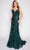 Nina Canacci 8210 - Sleeveless Lace-up Back Prom Gown Special Occasion Dress 0 / Black/Green