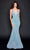 Nina Canacci - 9136 Glittering V-Neck Mermaid Gown Prom Dresses 0 / Teal