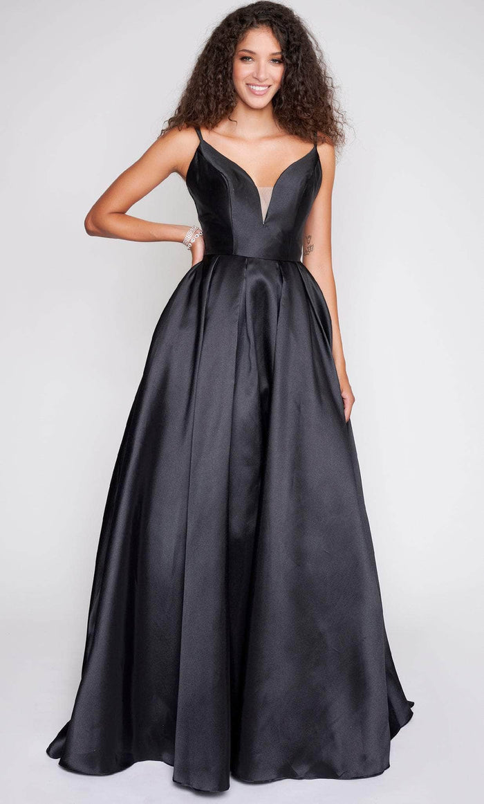 Nina Canacci B1900 - Plunging V-Neck Sleeveless Dress Special Occasion Dress 4 / Black