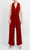 Nina Leonard L11770 - Collared V-neck Jumpsuit Formal Pantsuits L / Red