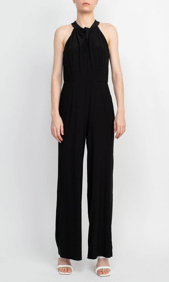 Nina Leonard L9703B - Cross Halter Jumpsuit