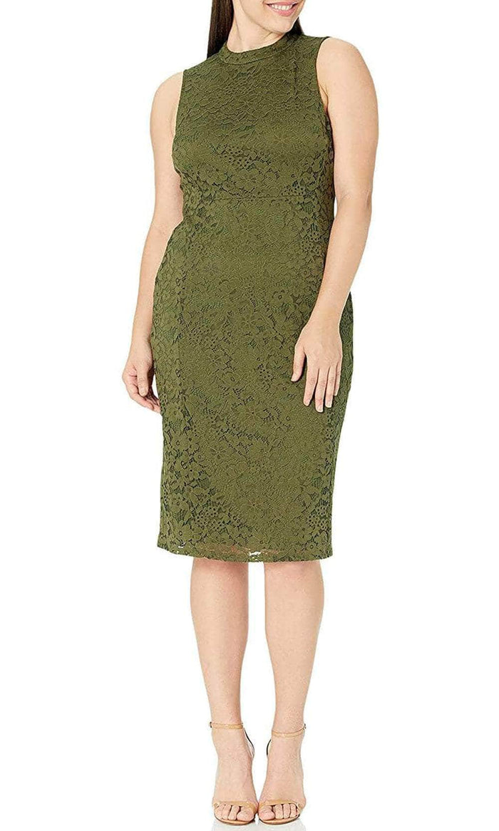 Nine West 10687230 - Lace High Neckline Knee-Length Dress Special Occasion Dress 4 / Tea Green