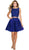 Nox Anabel - 6054 Embellished Bateau Neck Dress Special Occasion Dress XS / Royal Blue