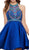 Nox Anabel - 6251 Bejeweled Illusion Halter Satin Dress Special Occasion Dress