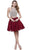 Nox Anabel - 6257 Beaded Yoke Halter A-Line Dress Special Occasion Dress XS / Burgundy