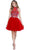 Nox Anabel - 6272 Halter Illusion Cutout Floral Cocktail Dress Special Occasion Dress XS / Red