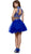 Nox Anabel - 6272 Halter Illusion Cutout Floral Cocktail Dress Special Occasion Dress XS / Royal Blue