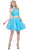 Nox Anabel - 6354 Lace Illusion High Halter A-line Dress Special Occasion Dress XS / Aqua