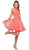 Nox Anabel - 6354 Lace Illusion High Halter A-line Dress Special Occasion Dress XS / Coral