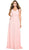 Nox Anabel - 7123 Butterfly Sleeved Dress Special Occasion Dress XS / Blush