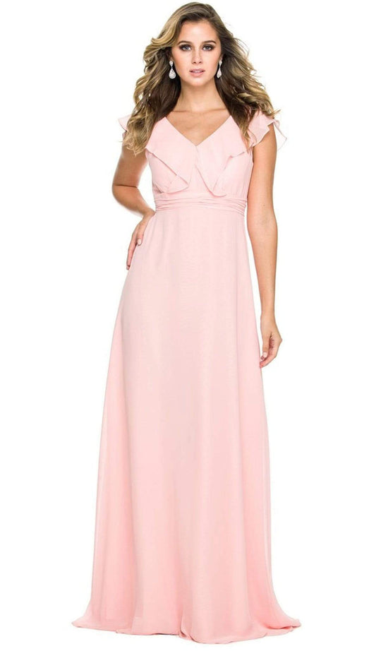 Nox Anabel - 7123 Butterfly Sleeved Dress Special Occasion Dress XS / Blush