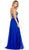 Nox Anabel - 8153 Strapless Bejeweled Bodice Long Evening Dress Special Occasion Dress XS / Royal Blue