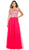 Nox Anabel - 8154 Floor Length Lace Bodice Gown Special Occasion Dress XS / Watermelon