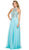 Nox Anabel - 8157 Embellished Halter Neck A-Line Dress Special Occasion Dress XS / Aqua