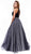 Nox Anabel - 8204 Two-Piece Halter Polka Dot Printed Evening Gown Special Occasion Dress