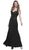 Nox Anabel - 8258 Embroidered V-neck Sheath Dress Special Occasion Dress S / Black