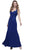 Nox Anabel - 8258 Embroidered V-neck Sheath Dress Special Occasion Dress S / Royal Blue