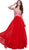 Nox Anabel - 8306 Floral Applique Illusion Bateau A-line Dress Special Occasion Dress XS / Red