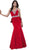 Nox Anabel - 8315 Embellished V-neck Satin Mermaid Dress Special Occasion Dress XS / Red