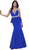 Nox Anabel - 8315 Embellished V-neck Satin Mermaid Dress Special Occasion Dress XS / Royal Blue