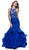 Nox Anabel - 8332 Sleeveless Halter Neck Beaded Long Mermaid Dress Special Occasion Dress XS / Royal Blue