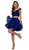 Nox Anabel - A613 Off Shoulder Crop Top Ruffled Skirt Party Dress Special Occasion Dress XS / Navy Blue