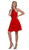 Nox Anabel - A615 Embroidered Halter Neck Chiffon A-line Dress Special Occasion Dress XS / Red