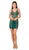 Nox Anabel - A673 Sleeveless V Neck Embellished Cocktail Dress Party Dresses XS / Green