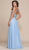 Nox Anabel - Beaded Illusion Halter A-line Dress 8295 - 1 pc Ice Blue In Size L Available CCSALE L / Ice Blue