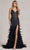 Nox Anabel C1119 - Feather Fringed Evening Dress Prom Dresses 00 / Black