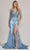 Nox Anabel C1197 - Embellished High Slit Prom Gown Pageant Dresses 00 / Blue
