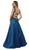 Nox Anabel - C240 Glimmering Square Neck Strappy Back A-Line Gown Special Occasion Dress