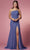 Nox Anabel E1005 - Ruche-Detailed Sheath Prom Dress Prom Dresses 2 / Dusty Blue