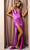 Nox Anabel E1047 - Pleated Deep V-Neck Evening Dress Evening Dresses 00 / Magenta