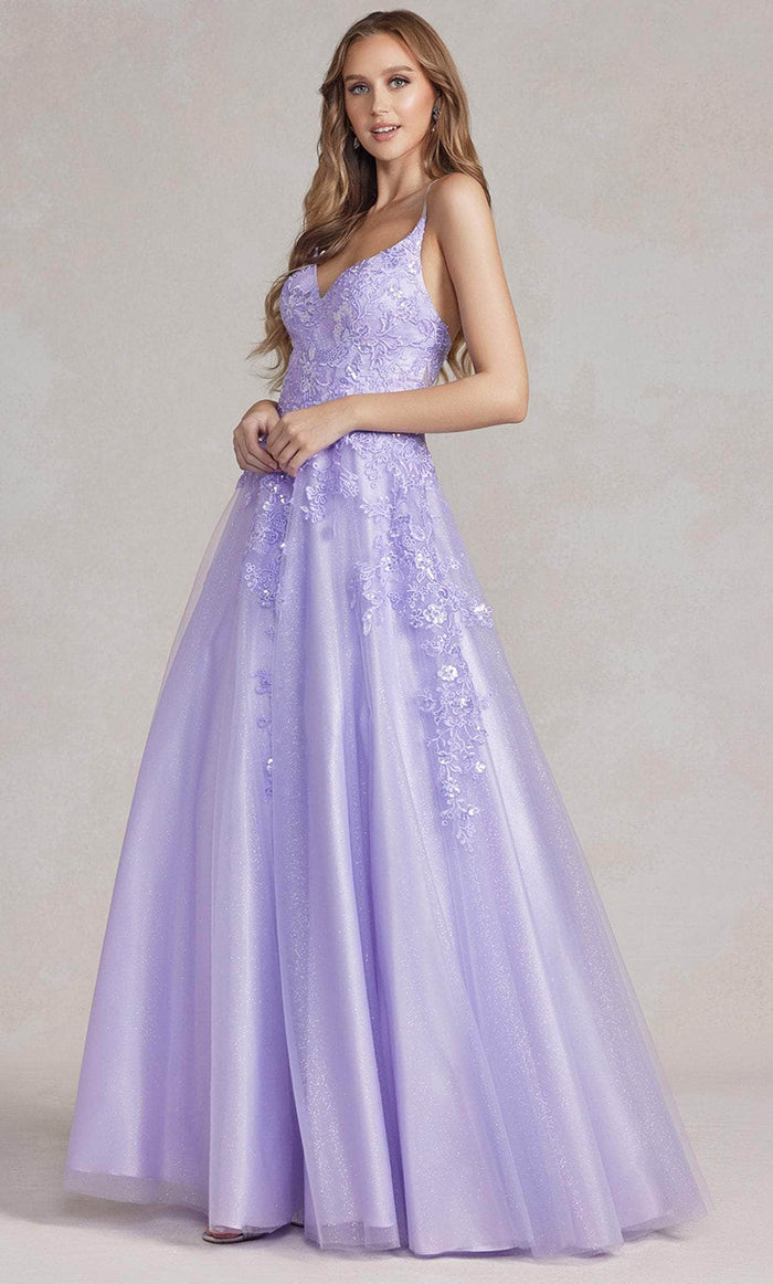 Nox Anabel E1178 - Embroidered Bodice Prom Gown Prom Dresses 00 / Lilac