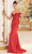 Nox Anabel E1184 - Off Shoulder Lace Corset Prom Gown Evening Dresses 00 / Red