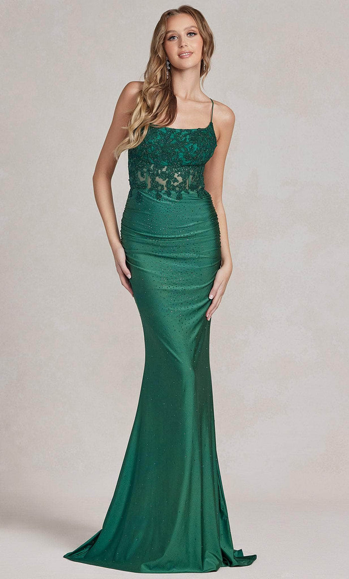 Nox Anabel E1186 - Sleeveless Scoop Neck Evening Dress Evening Dresses 00 / Emerald
