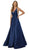 Nox Anabel - E156P Deep V-neck Pleated A-line Dress Special Occasion Dress 4XL / Navy