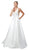 Nox Anabel - E156P Deep V-neck Pleated A-line Dress Special Occasion Dress 4XL / White