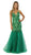 Nox Anabel - E185 Sleeveless V Neck Beaded Lace Tulle Mermaid Gown Special Occasion Dress XS / Green
