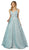 Nox Anabel - E228 Sleeveless V-neck Pleated Ballgown Special Occasion Dress XS / Blue